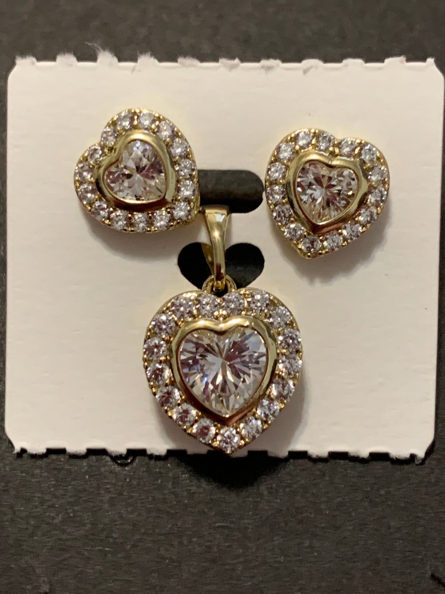 Heart Earrings and Pendant