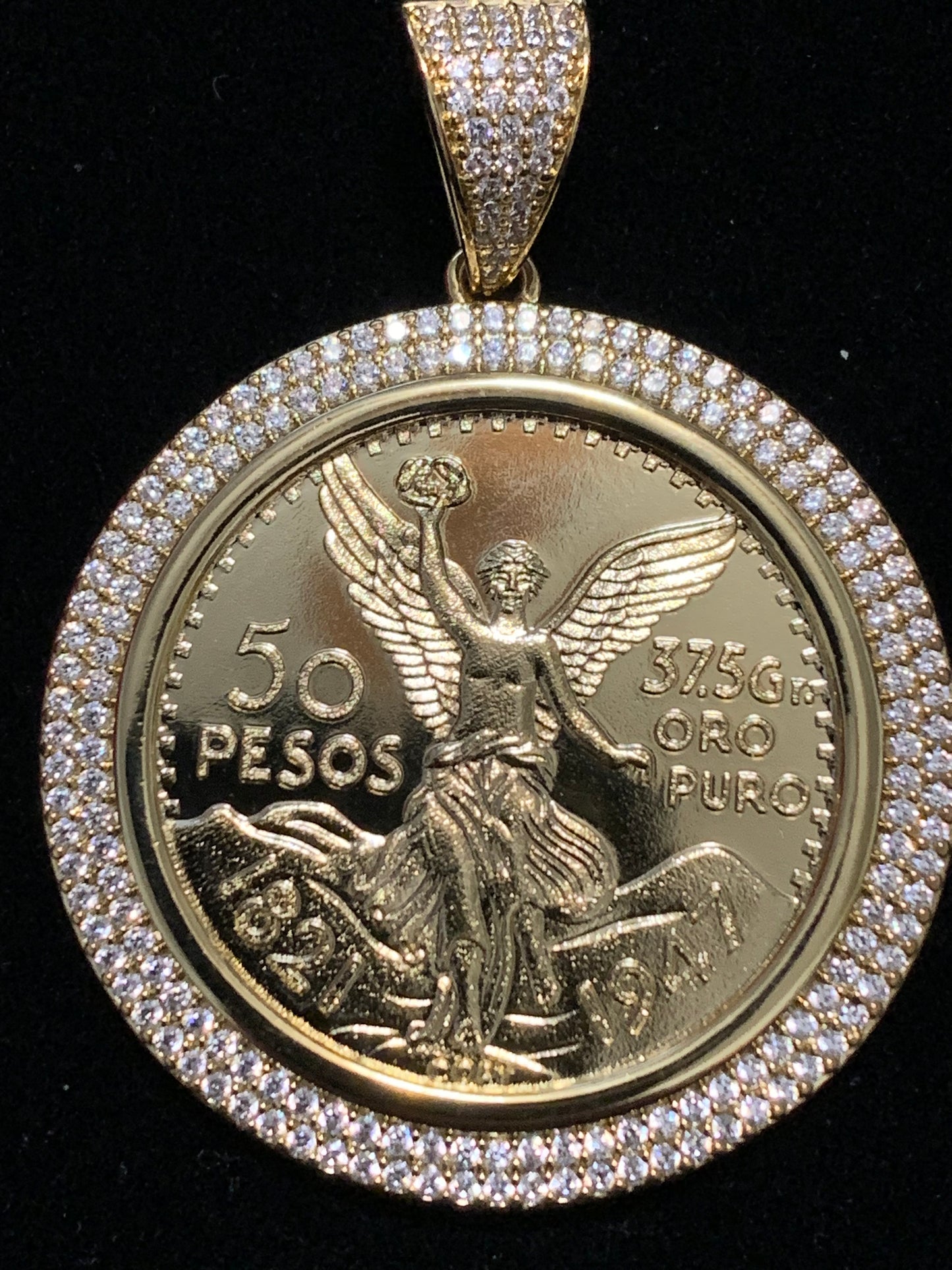 Sentenario Pendent Gold Plated with Crystal Beads