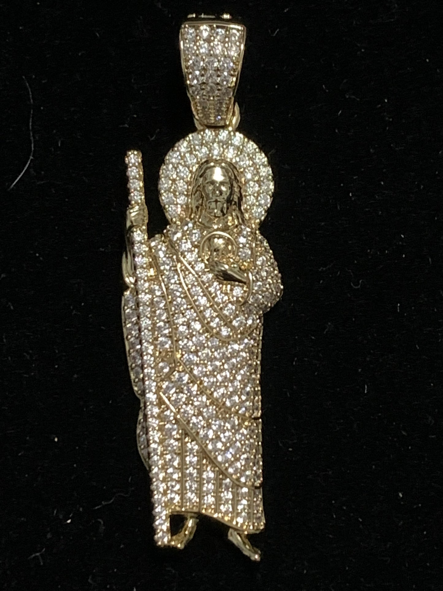 San Judas Gold Plated with Crystal Beads