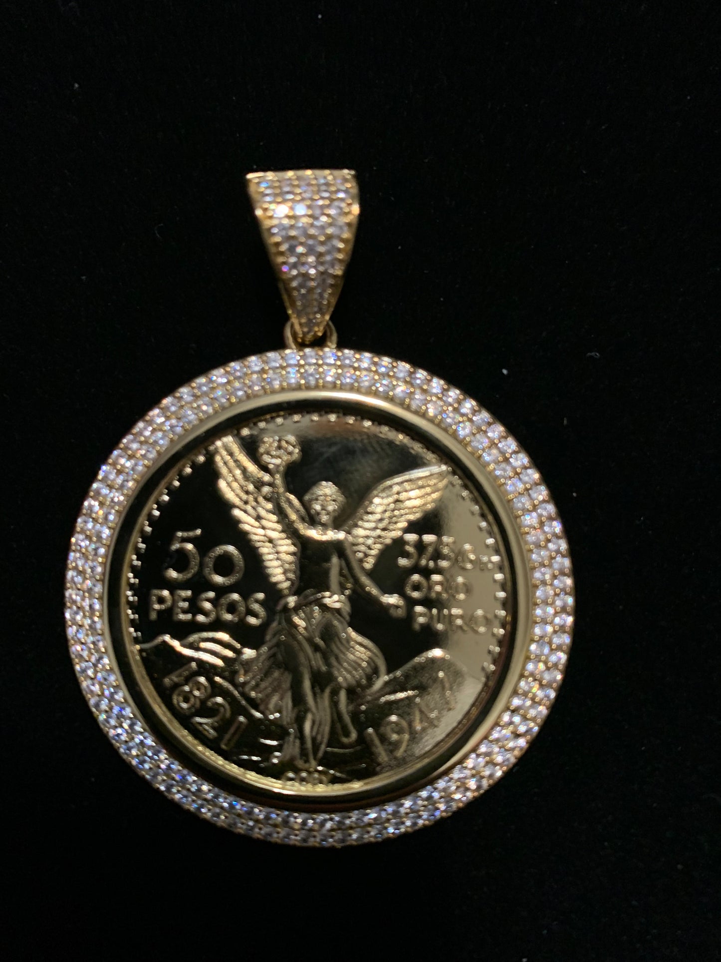 Sentenario Pendent Gold Plated with Crystal Beads