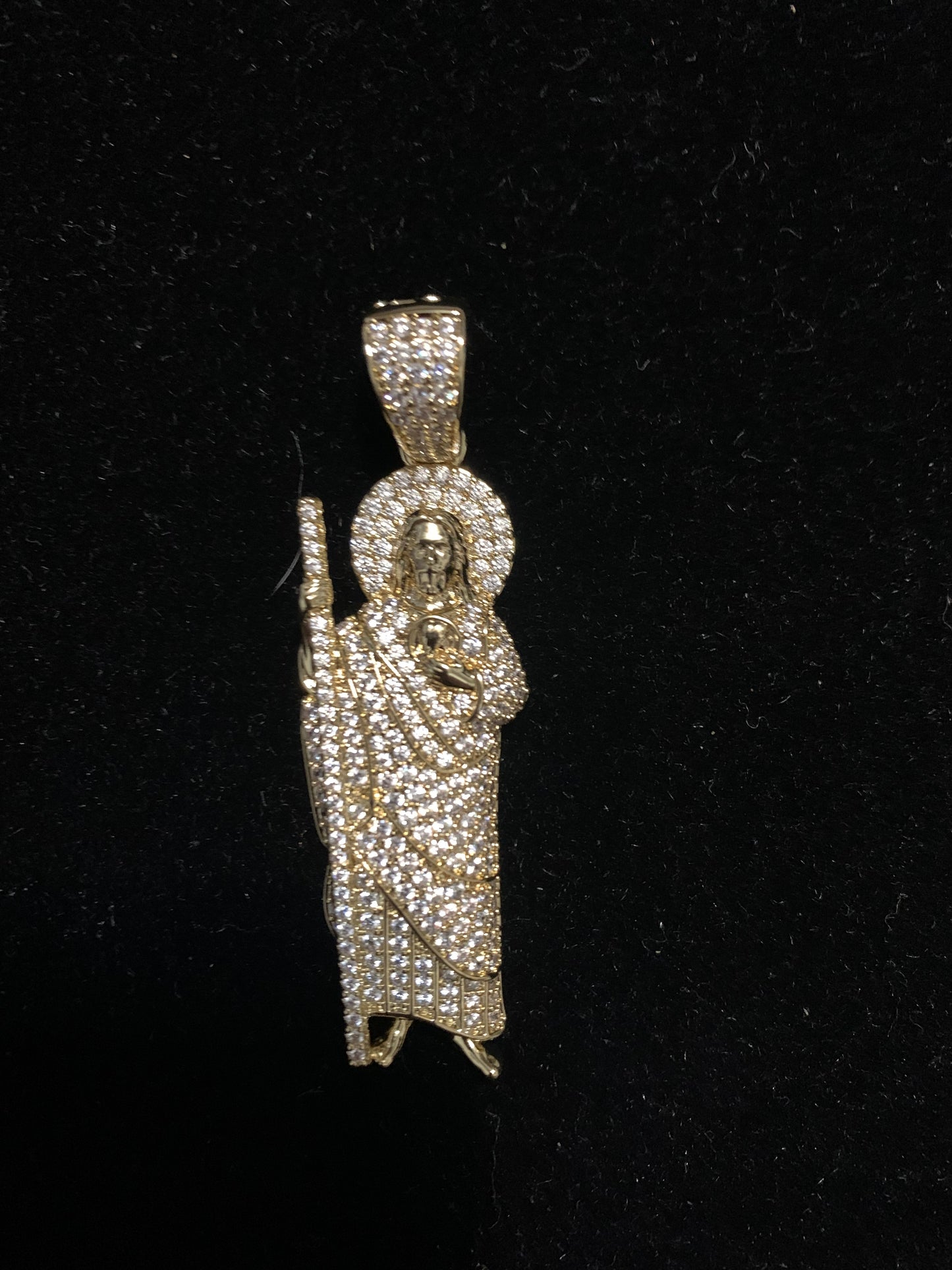 San Judas Gold Plated with Crystal Beads